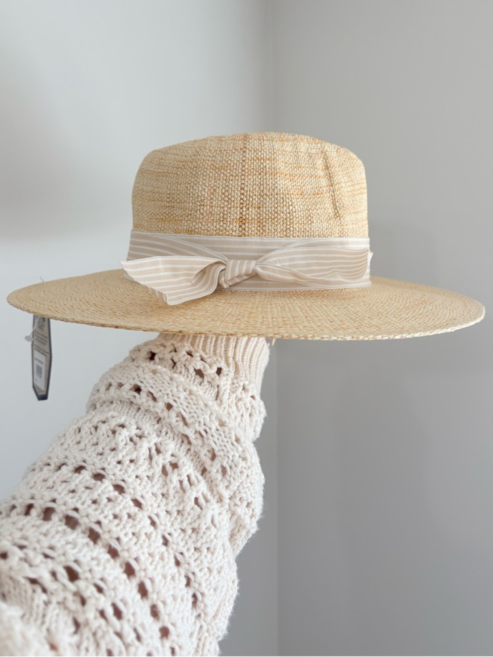 NWT SUN N SAND Fedora Wide Brim Womens Sun Hat Adjustable Bow Travel Beach UV 50